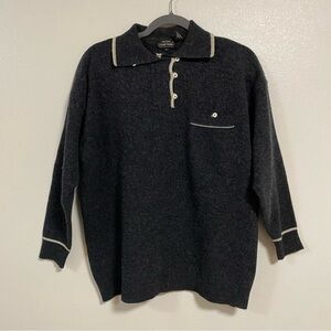 Renee Tener for Jeanne Pierre Lambswool blend Pullover Sweater Gray Size Large